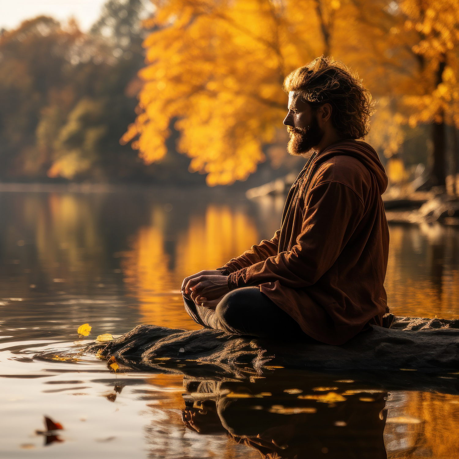 Tranquil Serenity: Meditative Practice in a Beautiful and  Peaceful Setting. Generative AI